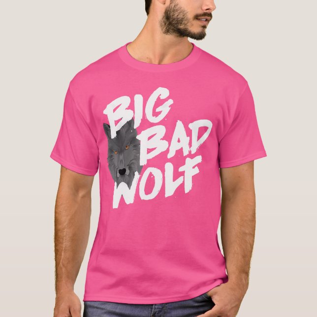 Big Bad Wolf Wolf Face Funny Wolf T-Shirt (Vorderseite)