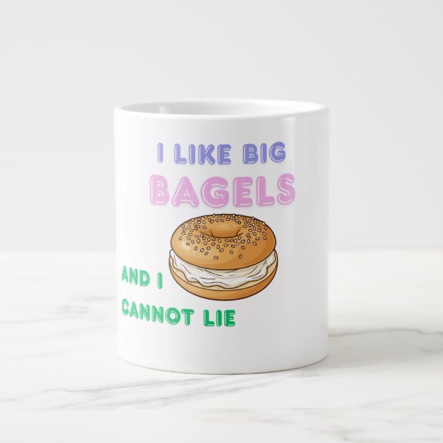 Big Bagels Funny Breakfast Shirt Jumbo-Tasse (Vorderseite)