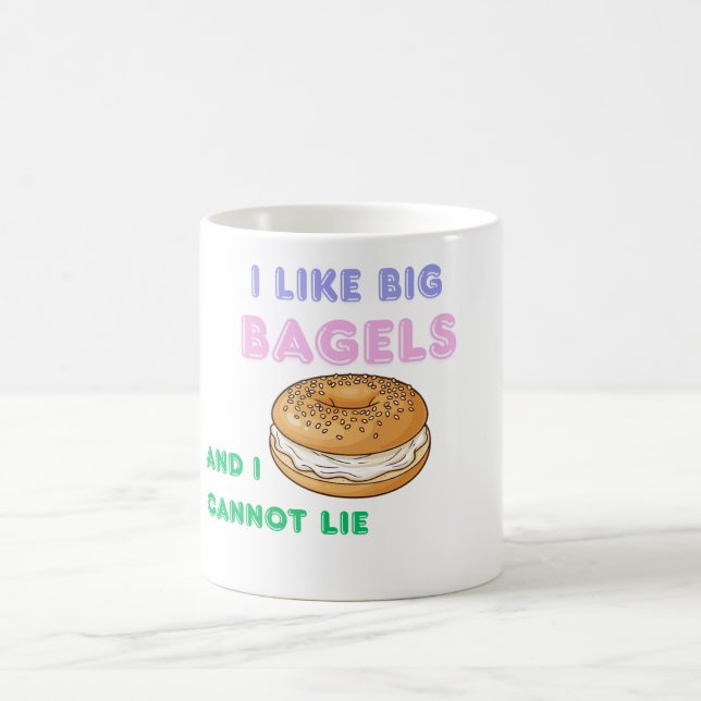 Big Bagels Funny Breakfast Shirt Kaffeetasse (Mittel)