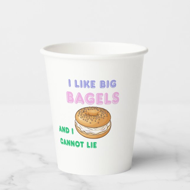 Big Bagels Funny Breakfast Shirt Pappbecher (Vorderseite)