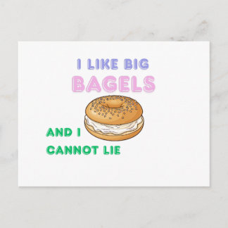 Big Bagels Funny Breakfast Shirt Postkarte