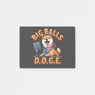 Big Balls Doge Department of Government Efficiency Post-it Klebezettel