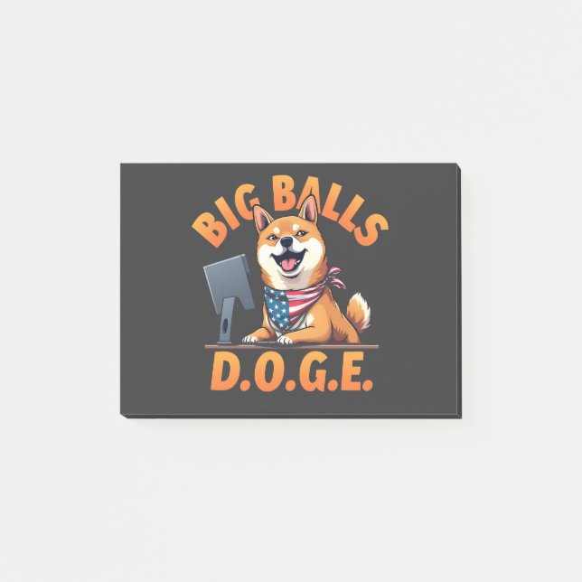 Big Balls Doge Department of Government Efficiency Post-it Klebezettel (Vorderseite)