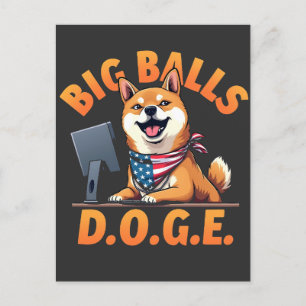 Big Balls Doge Department of Government Efficiency Postkarte