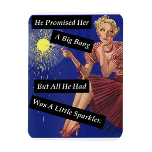 Big Bang Fireworks Vintage Look Single Girl  Magnet