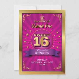Big Bash Pink Sweet 16 Einladung