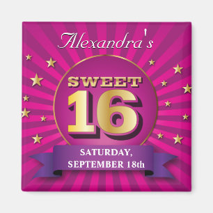 Big Bash Pink Sweet 16 Party Magnet