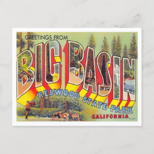 Big Basin, Kalifornien Vintage große Buchstaben Po Postkarte