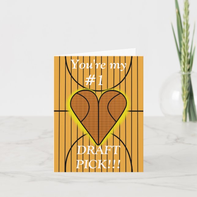 Big Basketball Lover Valentine's Day Card Dankeskarte (Vorderseite)