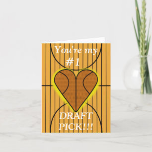 Big Basketball Lover Valentine's Day Card Dankeskarte