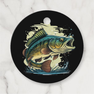 Big-Bass-Fisch-Vektor-Cartoon-T-Shirt-Big-Bass-Fis Geschenkanhänger