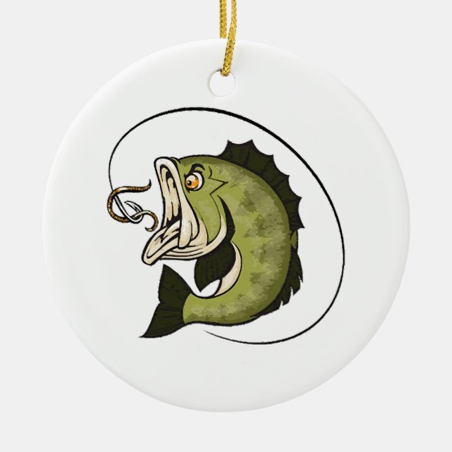 Big Bass Mouth Keramik Ornament (Vorne)