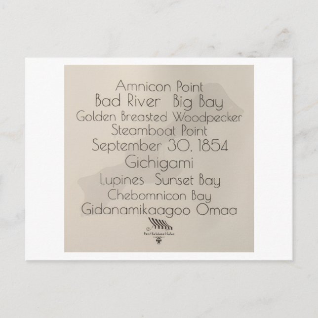 Big Bay Madeline Island Words Postcard Postkarte (Vorderseite)