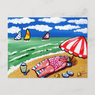 Big Beach Diva Sunbader Post Card Postkarte