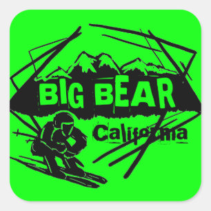 Big Bear California Logo-Aufkleber Quadratischer Aufkleber