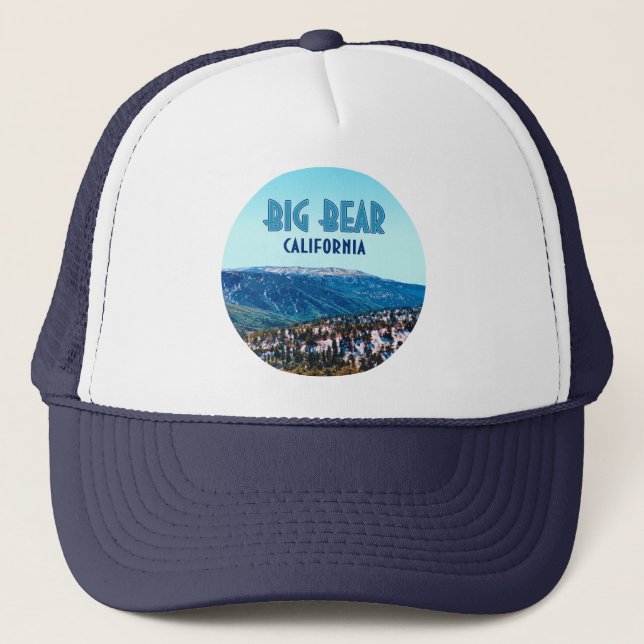 Big Bear California Mountains Vintag Truckerkappe (Vorderseite)