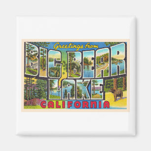 Big Bear Lake California CA Großer Brief Postkart Magnet