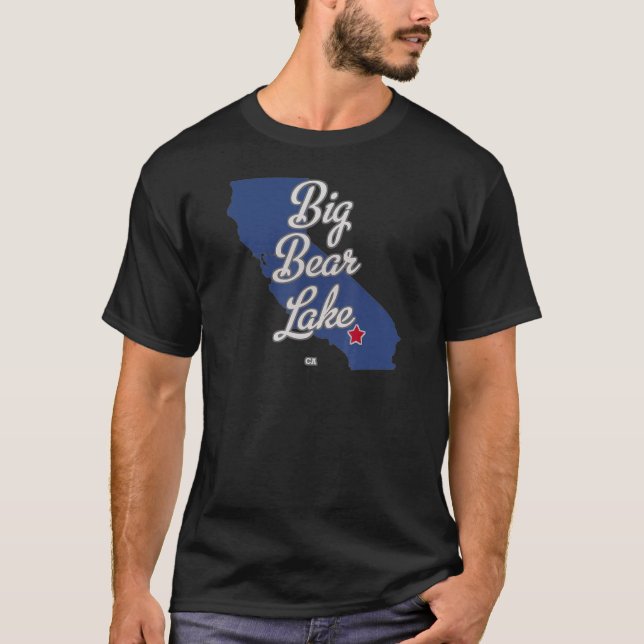 Big Bear Lake California CA Map T-Shirt (Vorderseite)