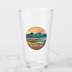 Big Bear Lake California Wasserfischen Emblem Glas