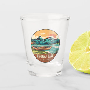 Big Bear Lake California Wasserfischen Emblem Schnapsglas