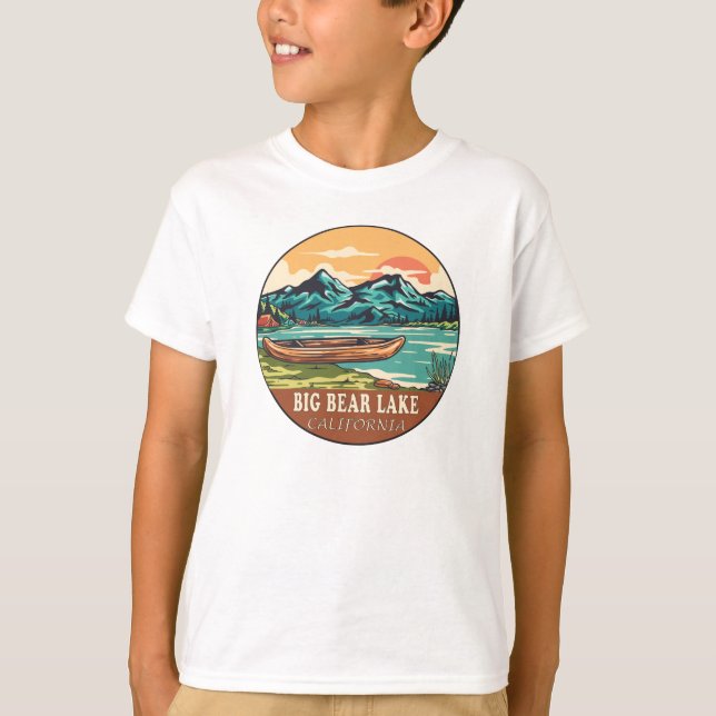 Big Bear Lake California Wasserfischen Emblem T-Shirt (Vorderseite)