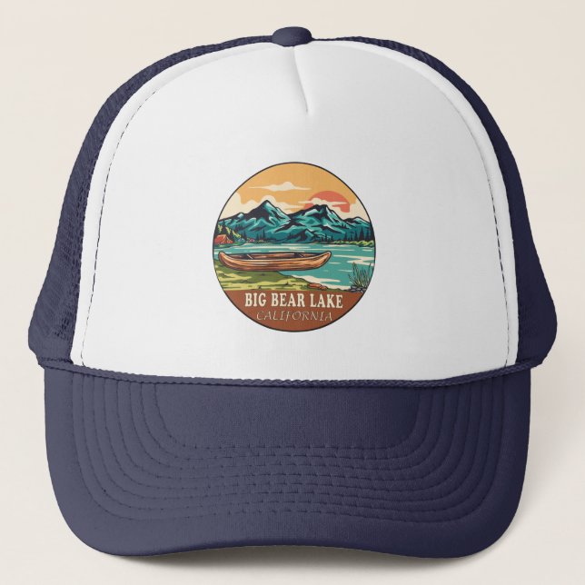 Big Bear Lake California Wasserfischen Emblem Truckerkappe (Vorderseite)