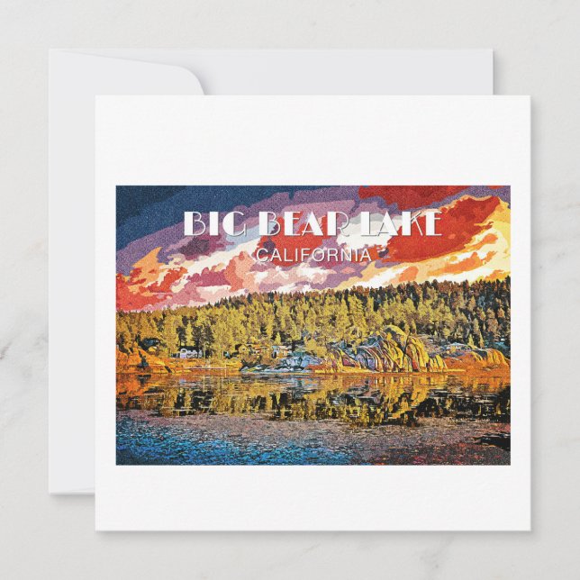 Big Bear Lake Feiertagskarte (Vorderseite)