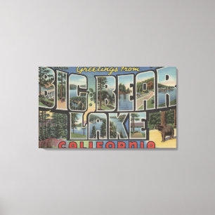 Big Bear Lake, Kalifornien - Große Briefmarkenszen Leinwanddruck