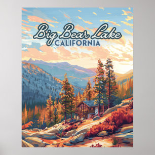 Big Bear Lake Kalifornien San Bernardino Vintage Poster