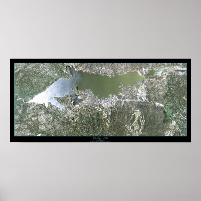 Big Bear Lake, Kalifornien Satellitenposter Poster (Vorne)