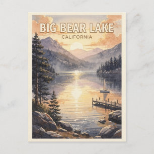 Big Bear Lake Kalifornien Vintage Reise Postkarte