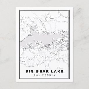 Big Bear Lake Map Feiertagspostkarte
