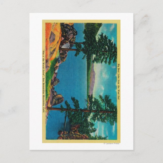 Big Bear Lake vom West End Postkarte (Vorderseite)