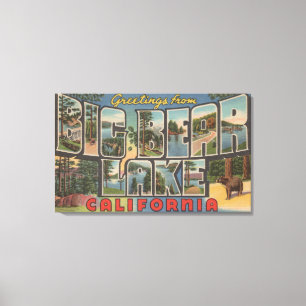 Big Bear See, Kalifornien - große Buchstabe-Szene Leinwanddruck