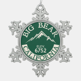 Big Bear See-Kalifornien-Skifahren-Bootfahrt Schneeflocken Zinn-Ornament