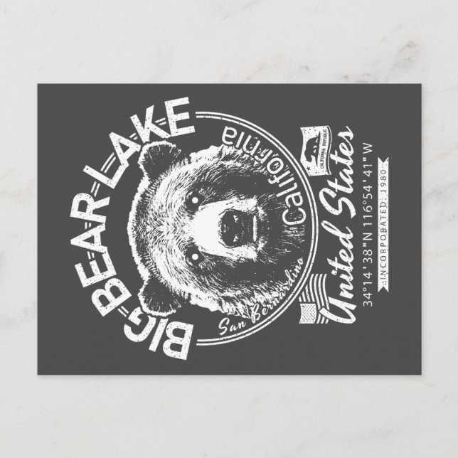 BIG BEAR SEE KALIFORNIEN - STADT GROSSER BÄRSEE POSTKARTE (Vorderseite)