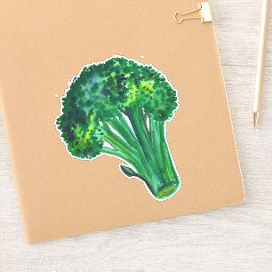 Big Beautiful Broccoli Green Watercolor Art Aufkleber