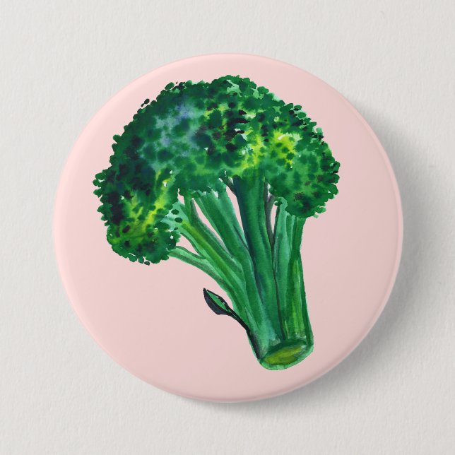 Big Beautiful Broccoli Pink Button (Vorderseite)