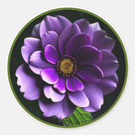 Big Beautiful Lila Rose Artistic Design Runder Aufkleber