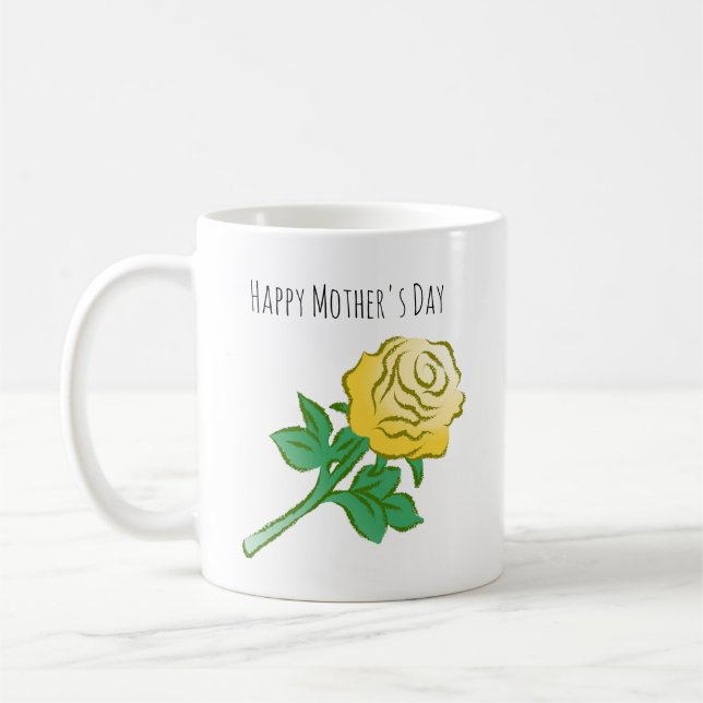 Big Beautiful Yellow Rose Kaffeetasse (Links)