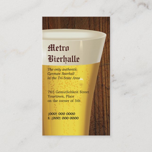 Big Beer Business Card Visitenkarte (Vorderseite)