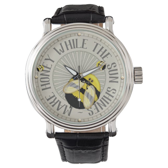 Big Bees Funny Beekeping Armbanduhr (Vorderseite)