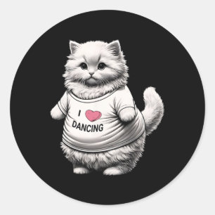 Big Belt Niedlich Fat Cat Art Design Fat Kitten Li Runder Aufkleber
