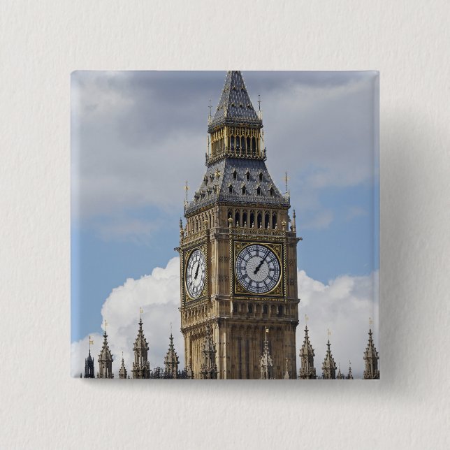 Big Ben and Houses of Parliament, London, Button (Vorderseite)