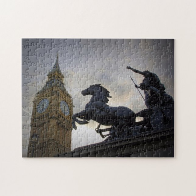 Big Ben - Boadicea Statue - London - 11x14 -252 PC Puzzle (Horizontal)