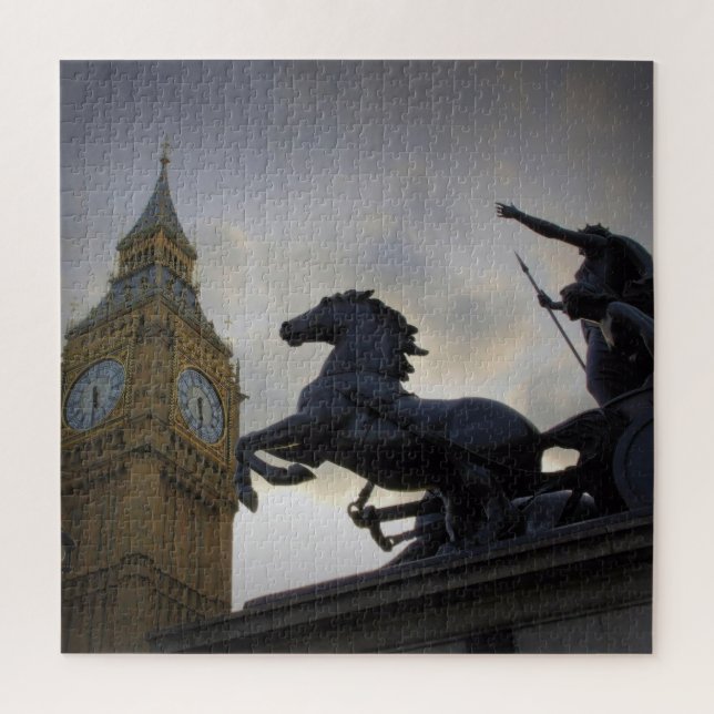 Big Ben - Boadicea Statue London - 20x20 - 676 pc Puzzle (Vertikal)