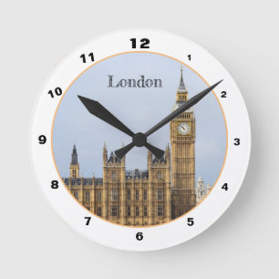 Big Ben Clock & London, Westminster/Parlament Groß Runde Wanduhr