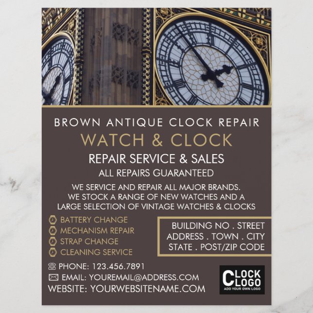 Big Ben Clock Tower, Horologin Advertising Flyer (Vorne)