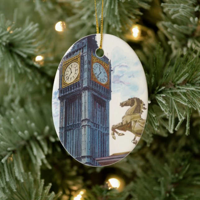 Big Ben Clock Tower im Palast von Westminster Keramik Ornament (Baum)