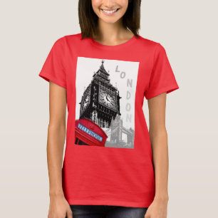 Big Ben Clock Tower London Rote Telefonbox T-Shirt
